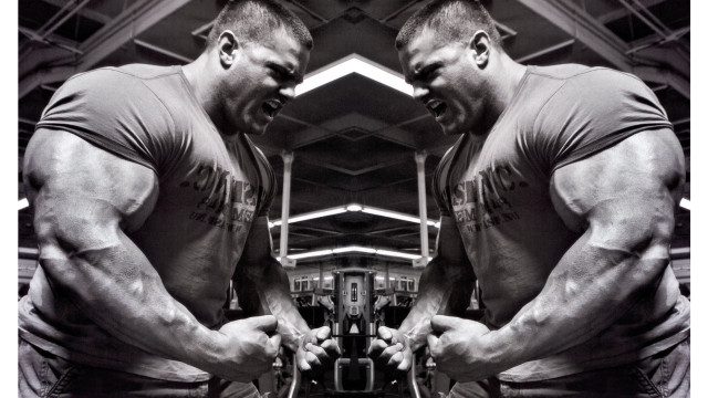 Man squat barbell gym mirrors free wallpaper - medium preview image