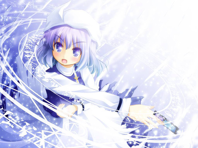 Anime whitehat bluehair sword dress free wallpaper - medium preview image