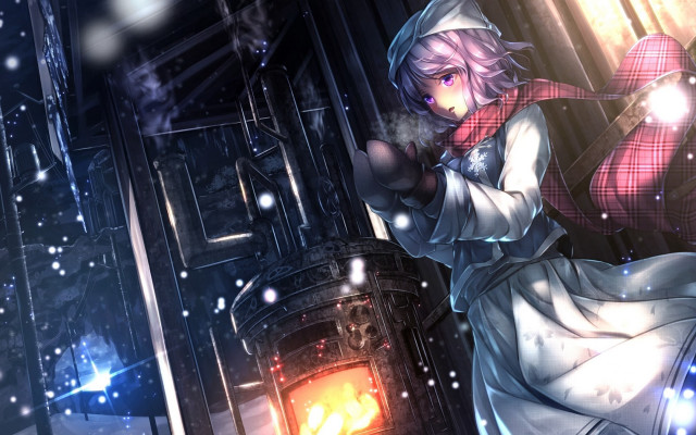 Woman white dress gun fireplace free wallpaper - medium preview image