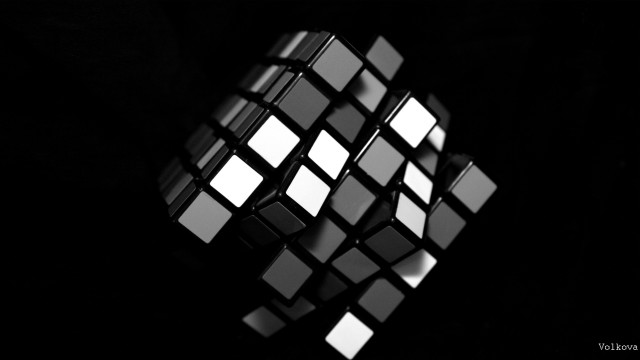 Black white cube illusion angles free wallpaper - medium preview image