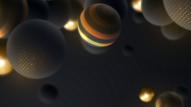 Floating balls lights black background free wallpaper - medium preview image