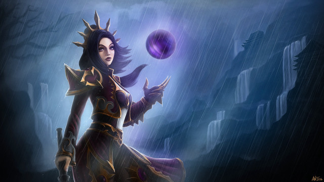 Woman costume ball rain purple free wallpaper - medium preview image