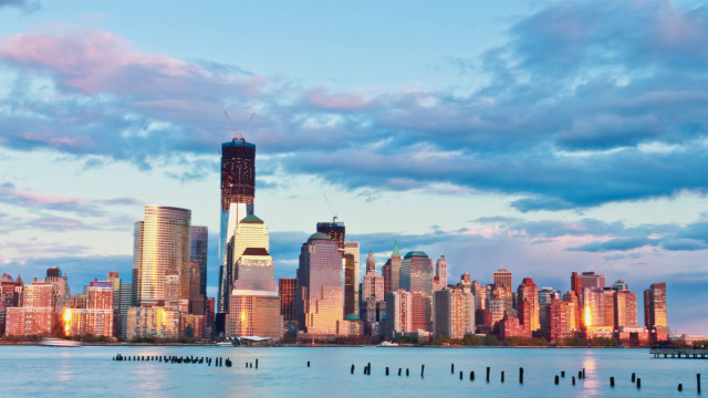 City skyline water clouds bridge #2 free wallpaper - medium preview image