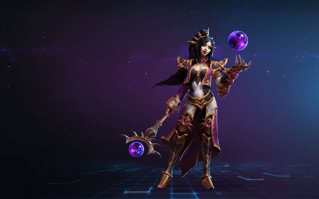 Woman costume crystal ball sword free wallpaper - medium preview image