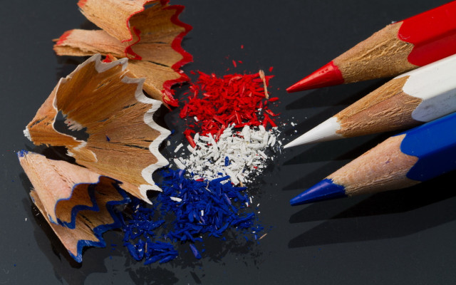 Pencils colored shavings tabletop black free wallpaper - medium preview image