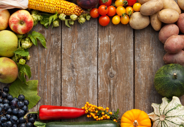 Harvest fall vibrant arcimboldo fruits free wallpaper - medium preview image