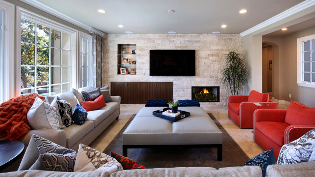 Livingroom couch coffeetable television fireplace free wallpaper - medium preview image