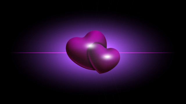 Purple hearts neoromantic love digital free wallpaper - medium preview image