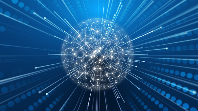 Sphere lines dots wireframe blue free wallpaper - medium preview image