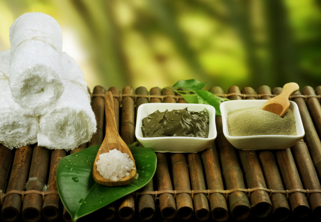 Bamboo mat green tea wooden free wallpaper - medium preview image
