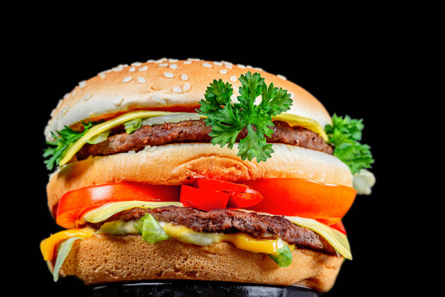 Burger lettuce tomato cheese onion free wallpaper - medium preview image