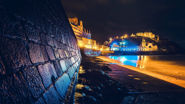 Night cityscape bridge clocktower artdeco free wallpaper - medium preview image