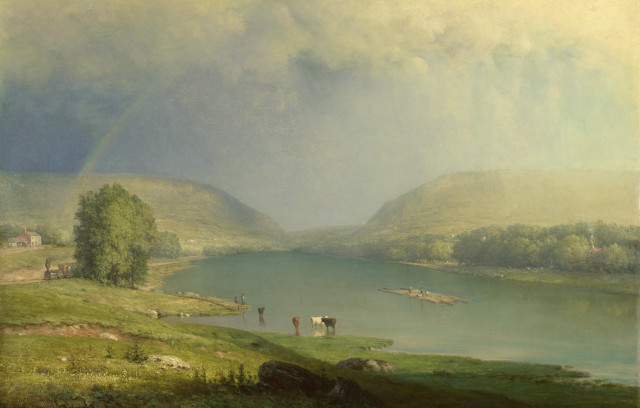 Lake rainbow cattle hudson river free wallpaper - medium preview image