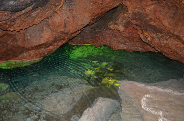 Cave green pool rocks holography free wallpaper - medium preview image