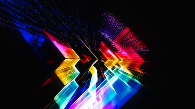 Colorful abstract lines shapes holography free wallpaper - medium preview image