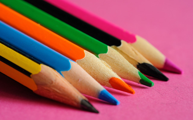 Colored pencils pink crayon child free wallpaper - medium preview image