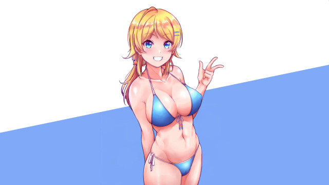 Evelyn abelson blonde bikini smile free wallpaper - medium preview image
