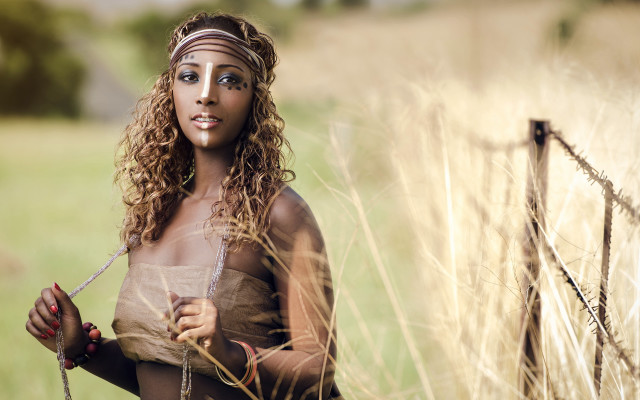 Woman headband field fence afrofuturism free wallpaper - medium preview image