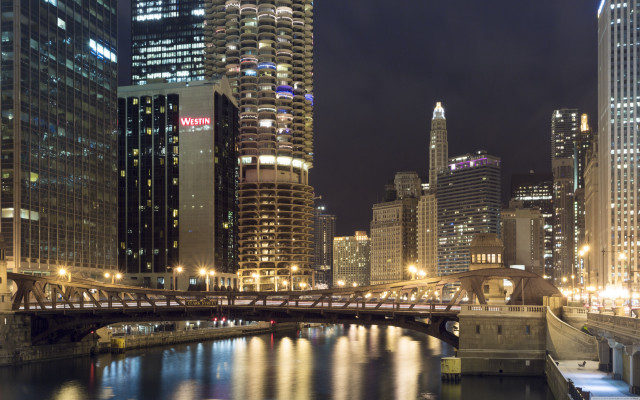 Arlington lindenmuth bridge river night free wallpaper - medium preview image