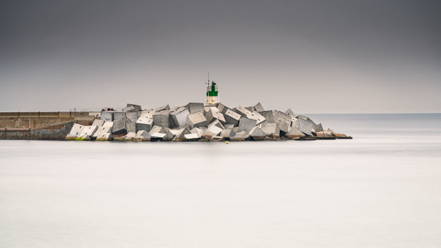 Lighthouse island ocean cloudy sky #2 free wallpaper - medium preview image