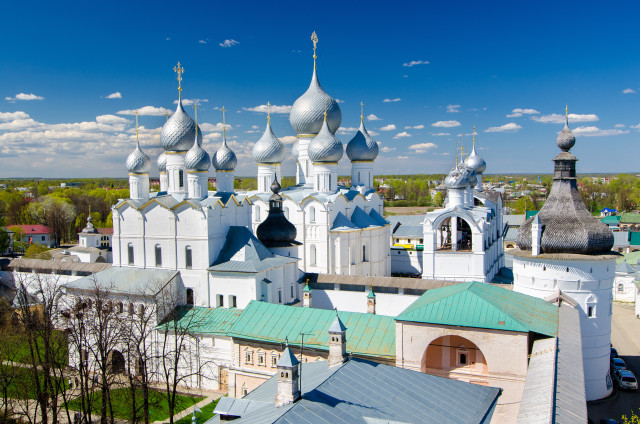 White church green roof cloudy free wallpaper - medium preview image