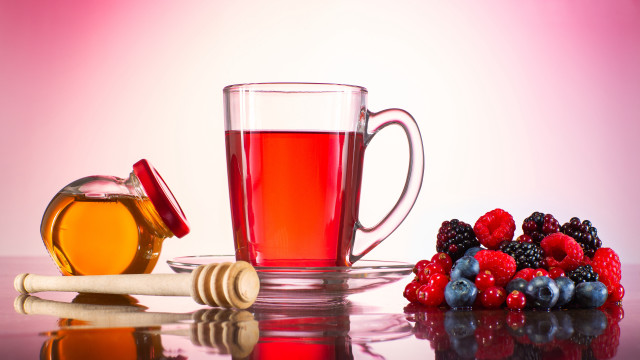 Glass tea honey berries honeystick free wallpaper - medium preview image