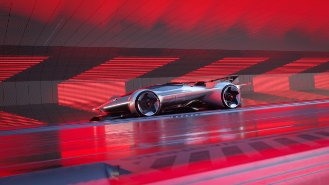 Futuristic car red tunnel unreal free wallpaper - medium preview image