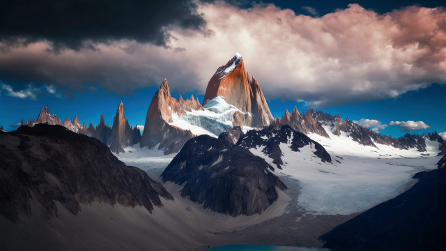 Mountain range snow peak clouds #2 free wallpaper - medium preview image