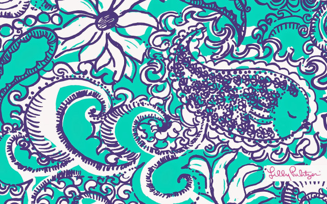 Blue white paisley flower design free wallpaper - medium preview image