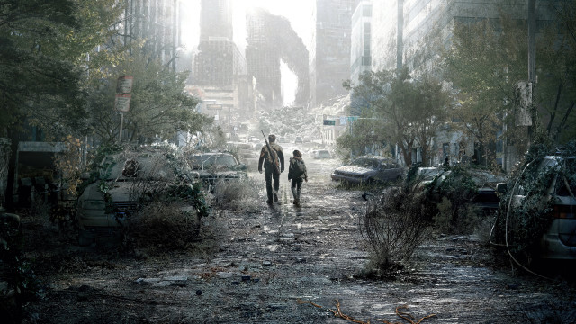 Couple walking dirty street forest free wallpaper - medium preview image