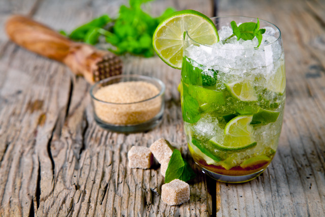 Glass water limes sugar wooden free wallpaper - medium preview image