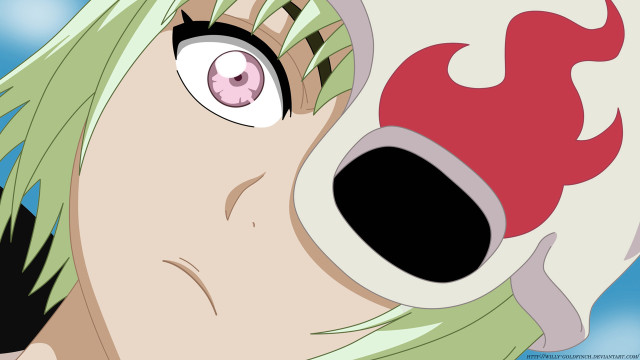 Weird face green hair red free wallpaper - medium preview image