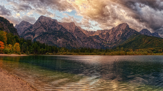 Lake mountains cloudy sky trees #7 free wallpaper - medium preview image