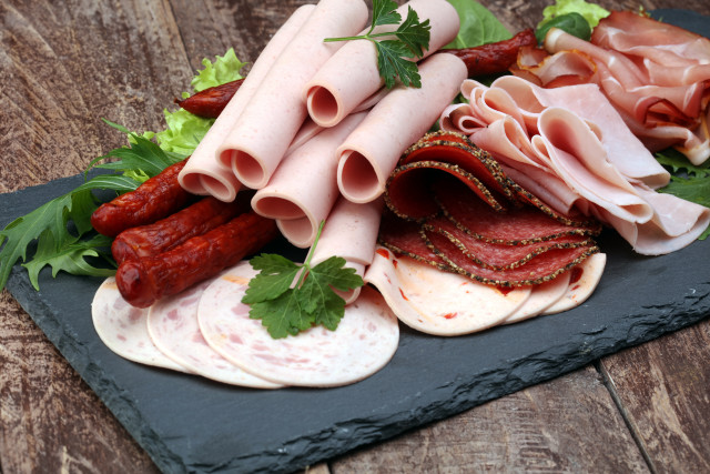 Meats vegetables slate platter wooden free wallpaper - medium preview image