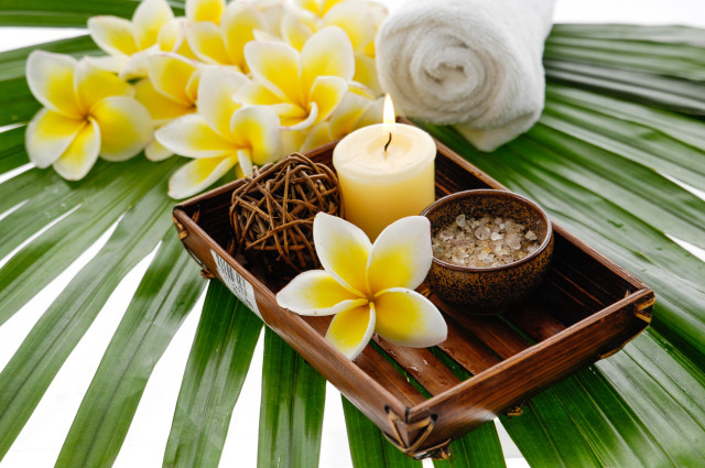 Tray candle oats towel flowers free wallpaper - medium preview image