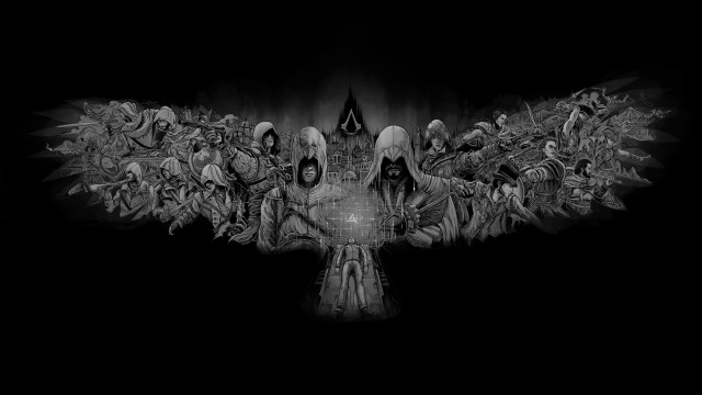 Black white wings group abstract free wallpaper - medium preview image