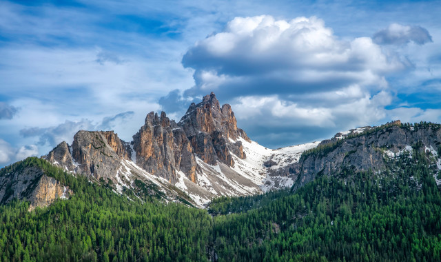 Mountain range snow trees blue #2 free wallpaper - medium preview image