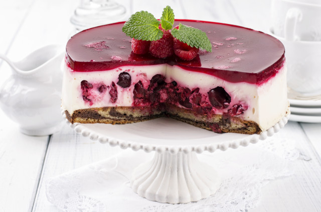 Cheesecake slice missing plate fork free wallpaper - medium preview image