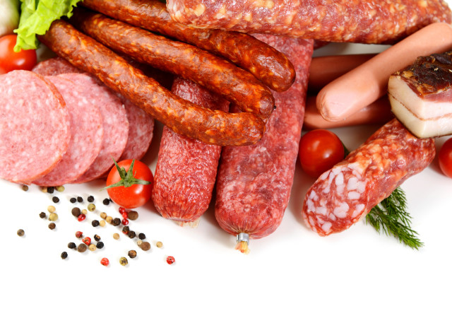 Sausages meats tomatoes lettuce food free wallpaper - medium preview image