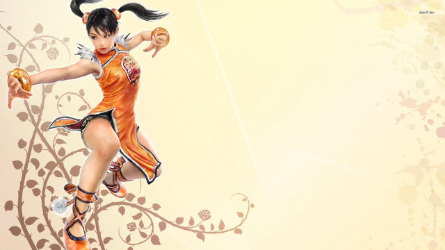 Woman costume dancing floral background free wallpaper - medium preview image