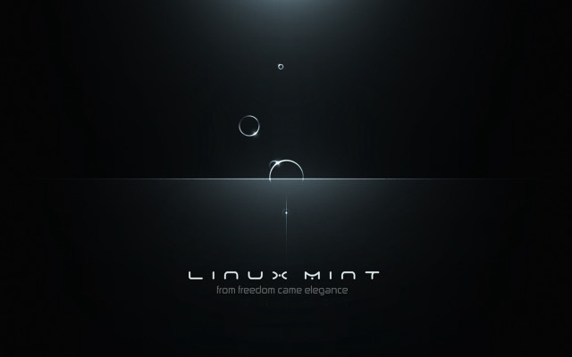 Black background light linux mint free wallpaper - medium preview image