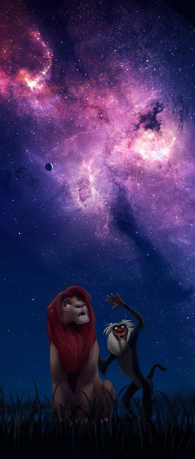 Lion lioness galaxy background stars free wallpaper - medium preview image