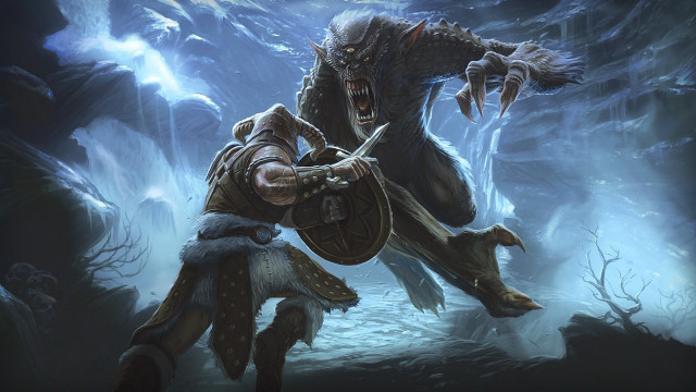 Monster attack cave sword glowing free wallpaper - medium preview image