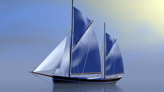 Sailboat blue sails water sun free wallpaper - medium preview image