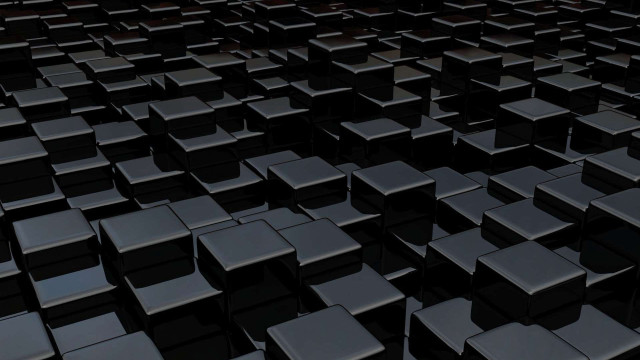 Black cubism raytraced checkered honeycomb free wallpaper - medium preview image