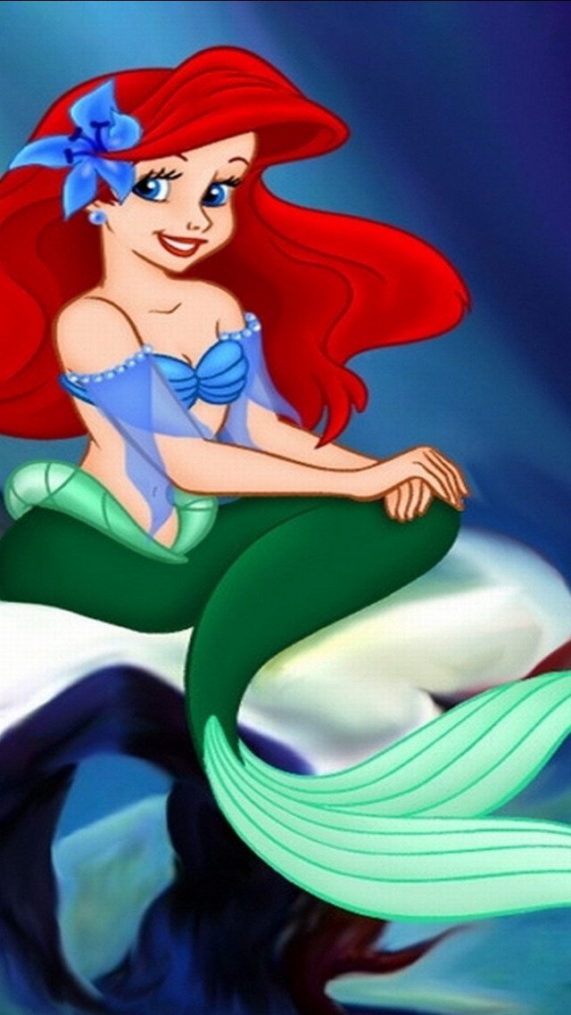 Little mermaid smiling rock blue free wallpaper - medium preview image