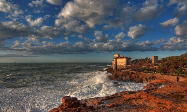 Lighthouse cliff ocean cloudy sky #3 free wallpaper - medium preview image