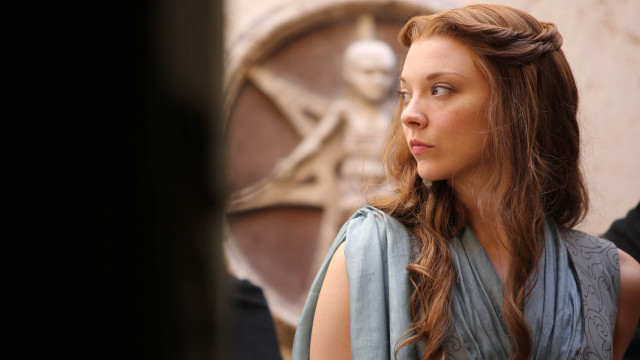 Woman blue dress braid portrait free wallpaper - medium preview image