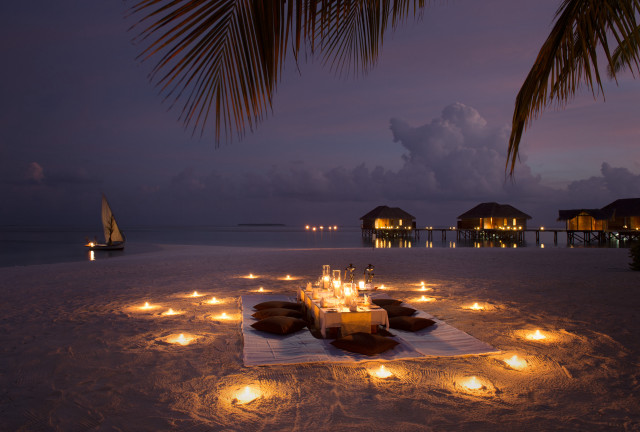 Romantic beach candles sailboat dock free wallpaper - medium preview image