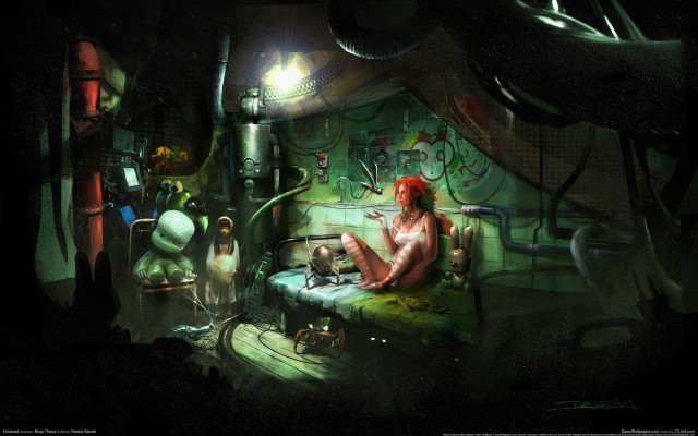 Woman sitting bed room lamp free wallpaper - medium preview image